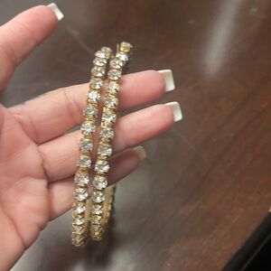 Sparkling Rhinestone Hoop Earrings